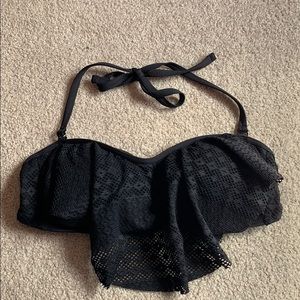 Black patterned bikini top